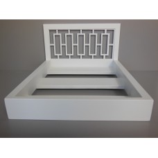 Platform Bed with Sona Headboard in White
