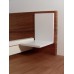 White Platform Bed with Cherry Headboard and White Nightstands