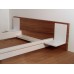 White Platform Bed with Cherry Headboard and White Nightstands