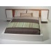 White Platform Bed with Cherry Headboard and White Nightstands