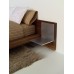 Walnut Platform Bed with Walnut Headboard and Aluminum Nightstands