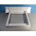 White Platform Bed with White Headboard and Aluminum Nightstands