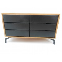 Beech Dresser in Cypress with Black Drawers