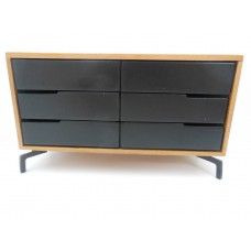 Beech Dresser in Cypress with Black Drawers