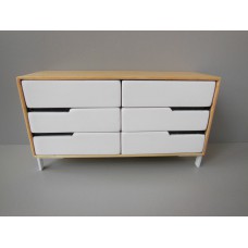 Beech Dresser in Cypress with White Drawers