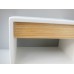 Emerson Nightstand in White with Cypress Drawer