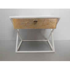 Humphrey Nightstand in White/Gold