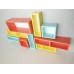 Mosaic Shelving Unit in Coral, Yellow and Blue