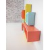 Mosaic Shelving Unit in Coral, Yellow and Blue