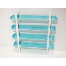 Studio 4 Tier Shelving Unit in Tiffany Blue/White