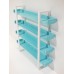 Studio 4 Tier Shelving Unit in Tiffany Blue/White