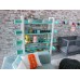 Studio 4 Tier Shelving Unit in Tiffany Blue/White