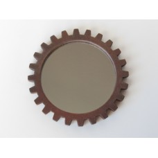 Gear Wall Mirror in Rust