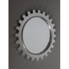 Gear Wall Mirror in Silver