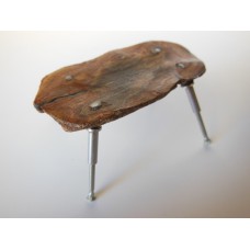 Rustic Wood Bench with Metal Peg Legs