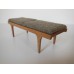 Nolan Bench in Cherry with Tan Cushion