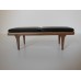 Nolan Bench in Walnut with Black Leather Cushion