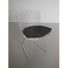 Bertoia Chair in Chrome with Black Seat Pad