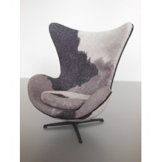 Egg Chair in Pony Print Fabric with Black Base