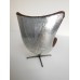 Egg Chair in Vintage Brown Fabric Metal Back