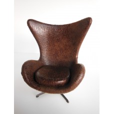 Egg Chair in Vintage Brown Fabric