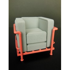 Le Corbusier Petit Lounge Chair Gray/Coral