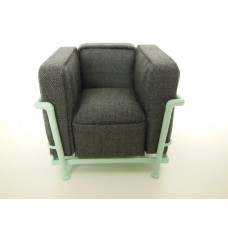 Le Corbusier Petit Lounge Chair Gray Fabric/Light Blue