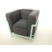 Le Corbusier Petit Lounge Chair Gray Fabric/Light Blue