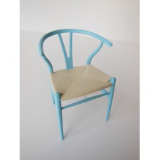 Wishbone Chair - Blue Series (Light Blue) with Natural Seat