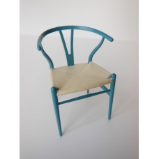 Wishbone Chair - Blue Series (Sky Blue) with Natural Seat