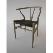Wishbone Chair - Beige with Espresso Vinyl Seat