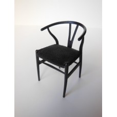 Wishbone Chair - Black with Black Microsuede Seat