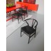 Wishbone Chair - Black with Black Microsuede Seat