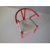 Wishbone Chair - Red with Cream Microsuede Seat