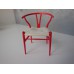 Wishbone Chair - Red with Cream Microsuede Seat