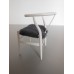 Wishbone Chair - White with Gray Hide Seat
