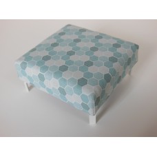 Ottoman in Blue Octagon Print