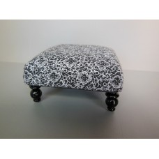 Ottoman in Black White Floral Print