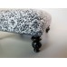 Ottoman in Black White Floral Print