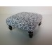 Ottoman in Black White Floral Print