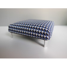 Ottoman in Blue / Black / White Check