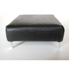 Ottoman in Black Croc Leather