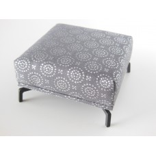 Lusso Ottoman in Gray Metallic