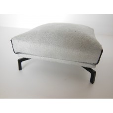 Lusso Ottoman in Gray Micro Suede