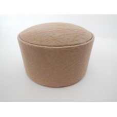 Large Round Ottoman in Tan Hide