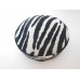 Zebra Print Round Ottoman in Black/White