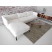 Lusso Sectional in White Micro Suede