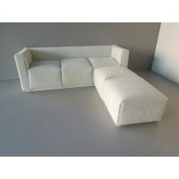 White Microsuede Metro 2 Sectional