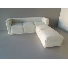 White Microsuede Metro 2 Sectional