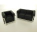 Le Corbusier Petit Lounge Sofa Stock Black